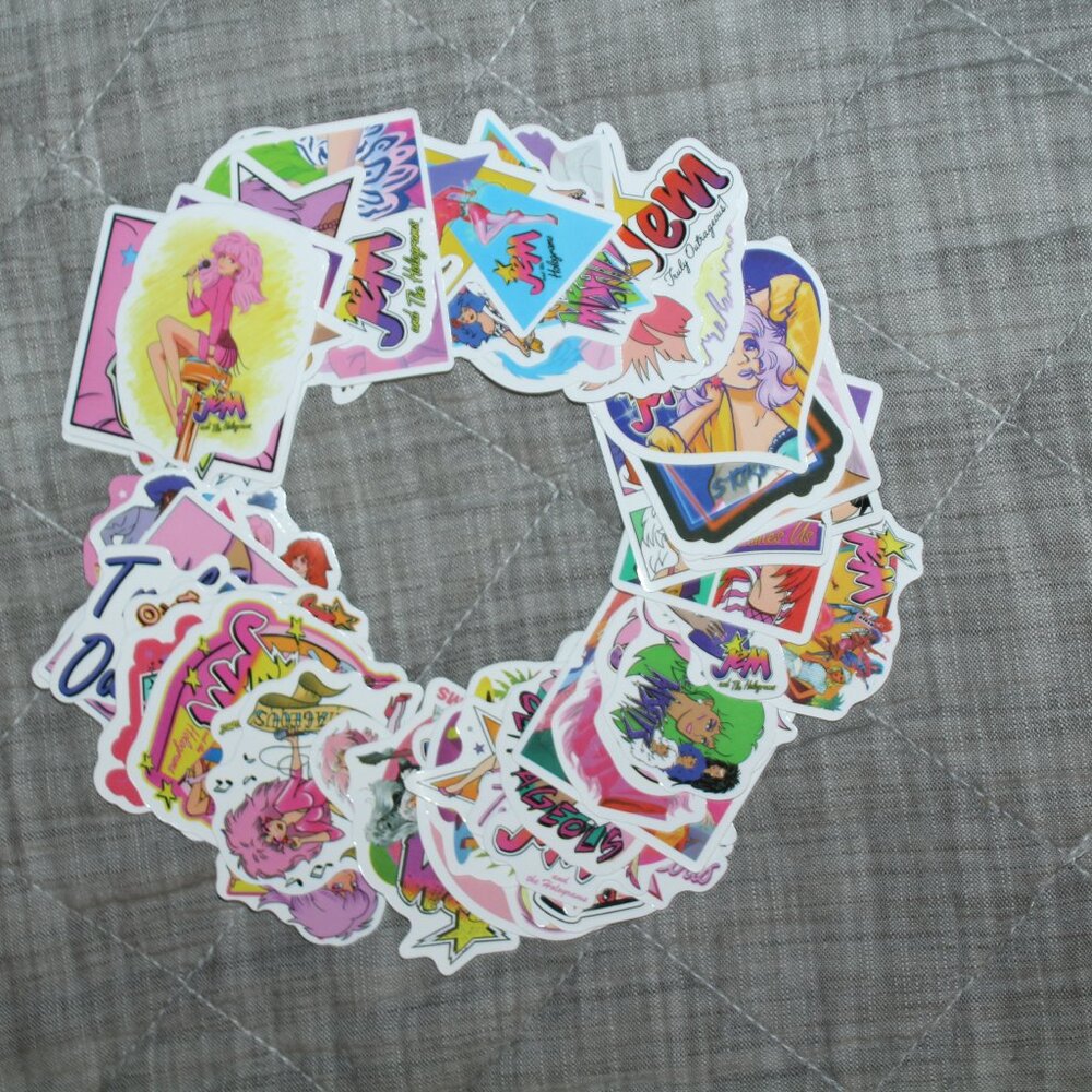 Lot of 50 Glossy Jem Truly Outrageous!  Stickers